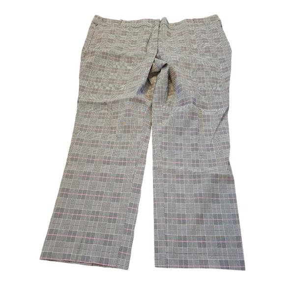 Lane Bryant The Allie Pink Black and White Plaid Straight Leg Pants Plus Size 28 - Picture 3 of 14